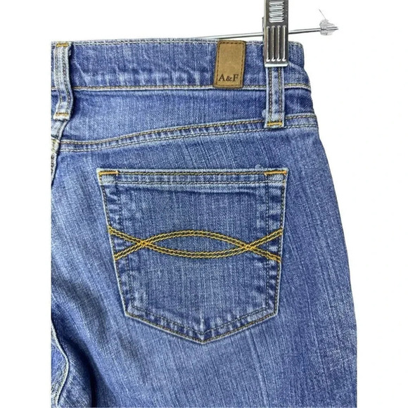 Abercrombie & Fitch Vintage Low Rise Straight Leg Jeans 0S Short Medium Wash 27W - Picture 3 of 7